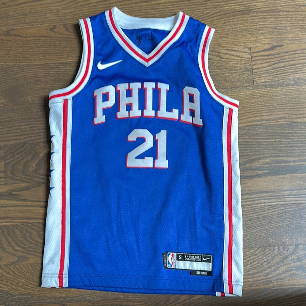 Nike Youth S Embiid jersey with Red and White Trim